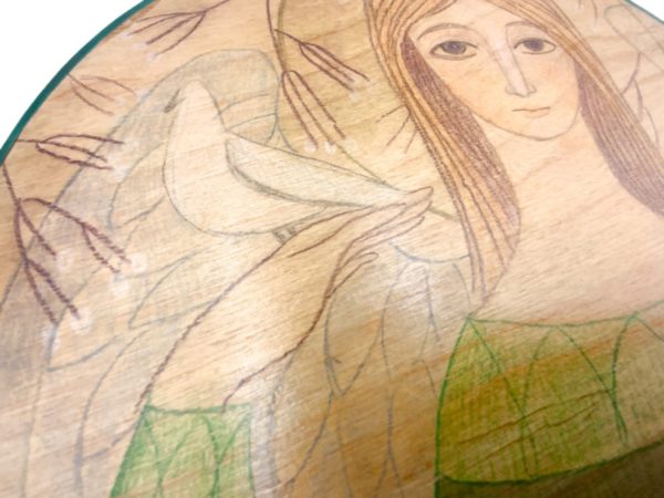 Lupanowe rękodzieło Anioł Pokoju – obraz na drewnie 6