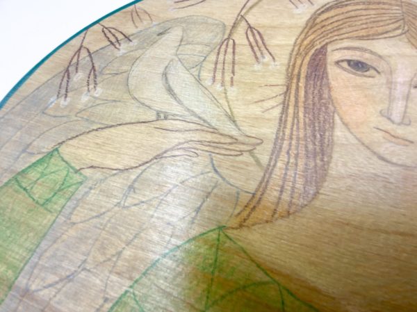 Lupanowe rękodzieło Anioł Pokoju – obraz na drewnie 3