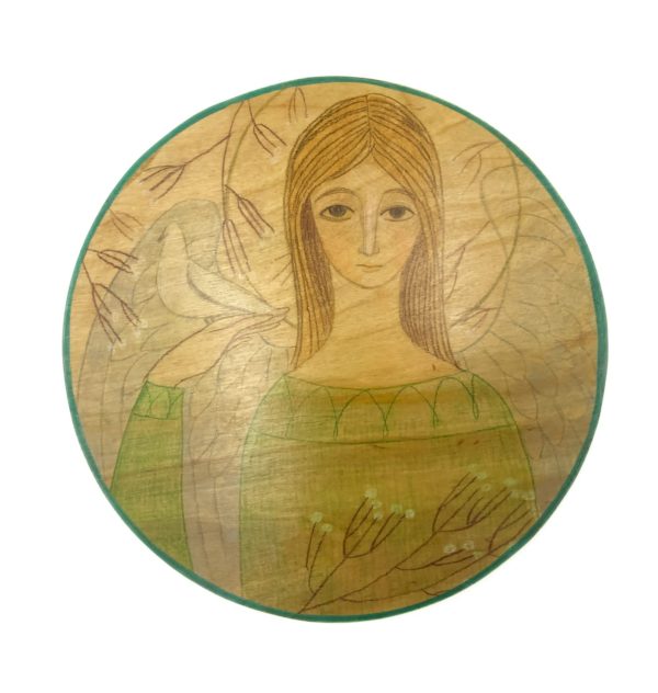 Lupanowe rękodzieło Anioł Pokoju – obraz na drewnie