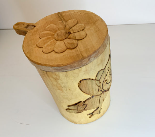 Lupanowe rękodzieło Drewniana osłonka na litrowy słoik miodu, styl rustykalny 2