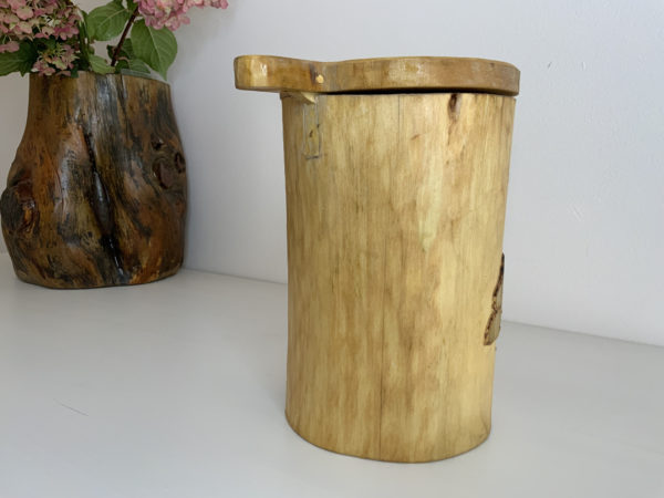 Lupanowe rękodzieło Drewniana osłonka na litrowy słoik miodu, styl rustykalny 3
