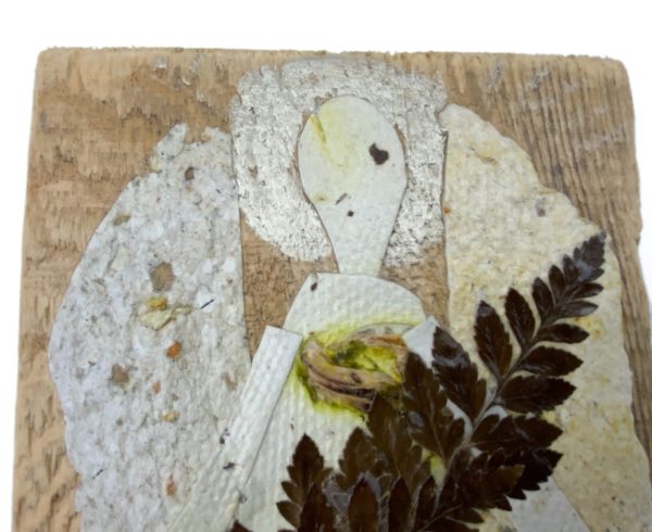 Lupanowe rękodzieło Papierowy Anioł na drewnie – prezent okolicznościowy 7