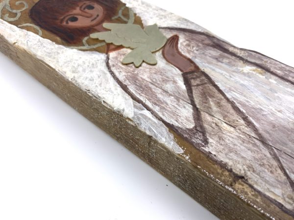 Lupanowe rękodzieło Aniołek malowany na drewnie – pamiątka Chrztu Świętego 3